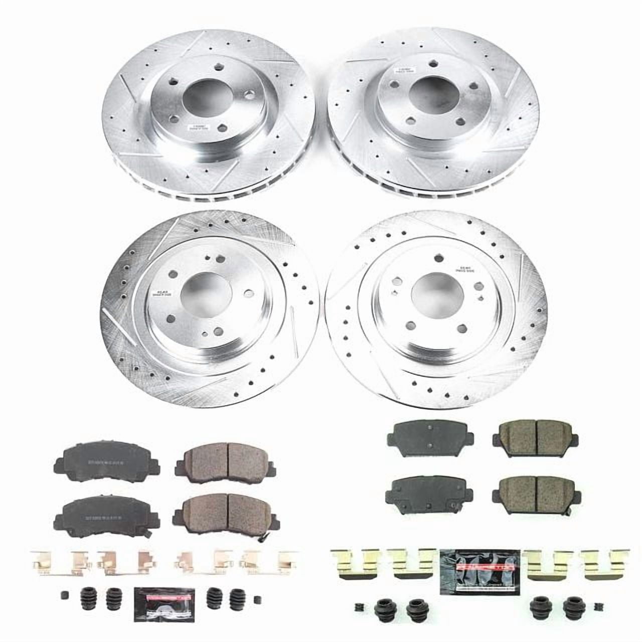 PowerStop Front and Rear Z23 Evolution Sport Carbon-Fiber Ceramic Brake Pad and Drilled & Slotted Rotor Kit Fits: MITSUBISHI Select Models K8461