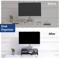 thumbnail image 3 of FITUEYES 2 Tiers Monitor Stand with Storage Shelf Wooden Desktop Organizer Laptop Printer TV Riser Desk, Black, 3 of 8
