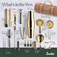 thumbnail image 4 of Barillio Bartender Kit Bag Gold 17-Pc Cocktail Set, 4 of 8