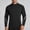 Black, variant on Half-Zip Stand Collar Reflect-Sleeve Raglan Top, Stretch Brushed Fabric for Mountain Day Hiking Gray L