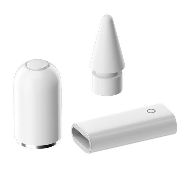 Adaptador Carga Tapa Lápiz Magnética Kits Puntas Bolígrafo 3 en 1 Plug And Play Chip Integrado Ligero para Apple Pencil