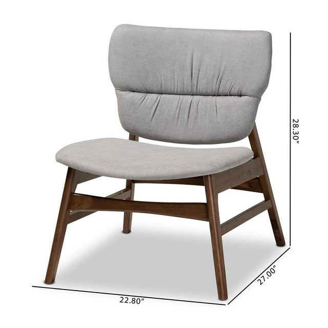 Baxton Studio Chaise d'Appoint en Bois Fini Gris et Brun Noyer