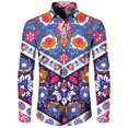 thumbnail image 3 of Camisa hawaiana con estampado de cachemira vintage para hombre, blusa de manga larga con solapa de flores, ropa informal de hip hop para hombre y mujer, ropa de fiesta cómoda para graduación, 3 of 5