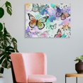 thumbnail image 3 of Chilfamy Butterflies Watercolor Spots Pastel Colors Canvas Wall Art Modern Prints Home Decor Ready To Hang 16x12in, 3 of 6