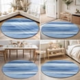 thumbnail image 4 of Round Area Rugs 6Ft, Navy Blue Grey Non-Slip Washable Circle Rugs Carpet, Abstract Art Oil Painting Blue Ombre Indoor Outdoor Rug Floor Mats Throw Runner for Bedroom Living Room Bathroom, 4 of 8