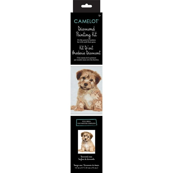Camelot Dots Diamond Art Kit 11.8"X15.7"-Darling Puppy