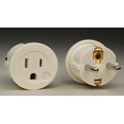 2 Pack of US EU Plug Adapters- European Schuko Plug USA to Europe Asia American to EU White