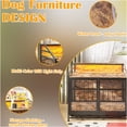 thumbnail image 6 of JERFIT Modern Wooden Dog Crate Furniture with Storage, Double Door Pet Kennel House with RGB Lights & Pull-Out Tray for Large Medium Dogs, Black Brown, 6 of 10