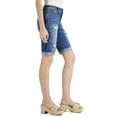 thumbnail image 2 of INC International Concepts Womens Mid Rise Ripped Bermuda Shorts Medium Indigo 10, 2 of 3