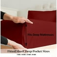 thumbnail image 6 of Luxury Hotel Quality Zipper Fitted Sheet 1 Piece - 400 Thread Count - 16" Deep Pocket - 100% Egyptian Cotton Fitted Sheet (Burgundy, Twin XXL Size), 6 of 6