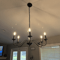 thumbnail image 4 of DingLiLighting 6 Light Farmhouse Chandelier Candle Stick Chandeliers Modern Black Pendant Light for Kitchen Island Industrial Iron Chandelier for Living Room Foyer Dining, 4 of 9