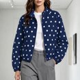 thumbnail image 2 of Enjoytime Polka Dots Jackets for Women Long Sleeve Zip Up Lightweight Coat Fall Plus Size Fashion Work Casual Outerwear, 2 of 7