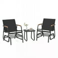 thumbnail image 2 of Craftian 3 Piece Outdoor Patio Furniture Set Textilene Patio Bistro Set with Coffee Table, Black, 2 of 9