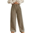 thumbnail image 2 of Kureaily Winter Fuzzy Pants Elastic Waist Straight Leg Long Pants Casual Sweatpants Women Lightweight Pants, 2 of 5