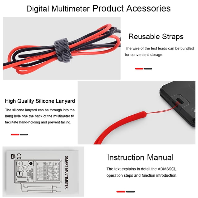 BSIDE 9999 Unités Multimètre Intelligent Vrai RMS Multimètre Numérique Mesurant la Tension CA/CC Résistance Fréquence avec Écran LCD Testeur de Diode de Capacité Mesurer la Continuité V - Vérification d'Alerte et de Fil en Direct