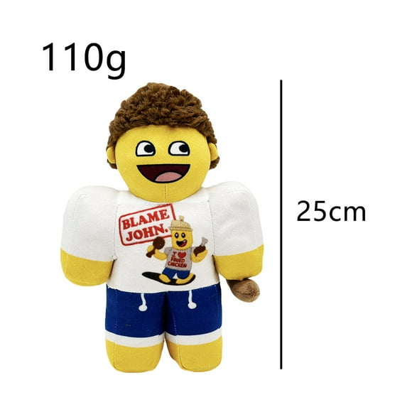 Forsaken Chance "Blame John" Plush Toy, 9.8" H Soft Stuffed Character, Roblox Game Collectible Plushie for Kids & Fans