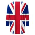 thumbnail image 2 of WREESH Womens Great Britain Uk Flag T-Shirts Vintage Printed Round Neck 3/4 Sleeve T-Shirt Patriotic Graphic Tees Loose Casual Pullover Blouse Tops Blue, 2 of 5