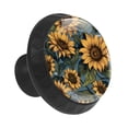 thumbnail image 2 of 12 Pcs Cabinet Knobs Sunflower Flower Pattern, Round Crystal Glass Drawer Dresser Wardrobe Handles Pulls Door Cupboard Hardware Knob with Screws for Home Kitchen, 2 of 6