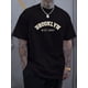 thumbnail image 1 of Camisetas informales de cuello redondo para hombre - Tops de punto de poliéster de corte regular con estampado geométrico de Brooklyn West Coast, tejido elástico con ligera elasticidad - Camiseta esta, 1 of 6