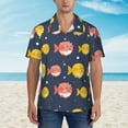 thumbnail image 4 of Easygdp Cute Puffer Fish Men's Hawaiian Shirts Print Lapel Short Sleeve for Beach, vacation, party, casual occasions - Medium, 4 of 9