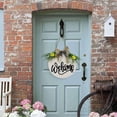 thumbnail image 6 of Welcome Door Sign Wooden Wreath Wall Plaque with Durable Wood Material for Home Office Balcony Use, 6 of 9