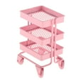 thumbnail image 4 of 2x 1/12 Mini estante de almacenamiento de metal de 3 niveles con 4 ruedas Accesorios de habitación, 4 of 9