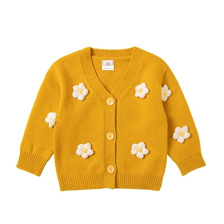 

Boys and Girls Toddlers Jacket Coats Flower Printed Long Sleeve Chlidren Unisex Autumn Winter Cardigan Tops Knited Clothing Dailywear Streetwear Soft Cozy Coat