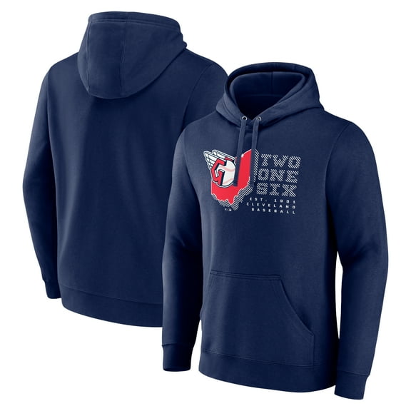 Men's  Navy Cleveland Guardians Two One Six Pullover Hoodie