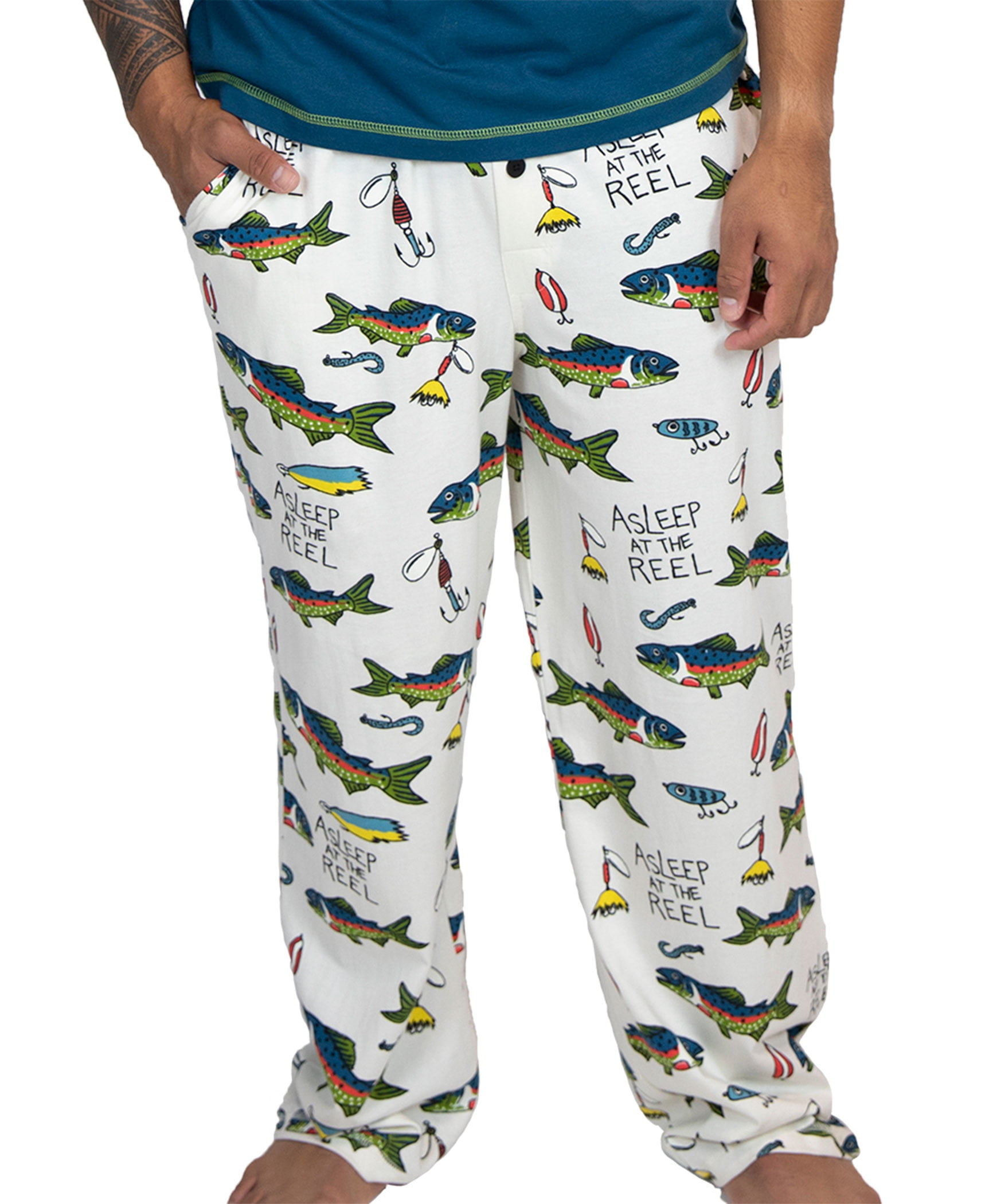 LazyOne Animal Pajama Pants for Men, Male Pajamas, Asleep At The Reel -  