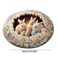 thumbnail image 3 of Weloille Easter Bunny Egg Round Shaggy Rug, Skin Friendly Soft 3D Visual Anti-Slip Washable Fluffy Carpet, Decorative Round Rugs for Living Room Sofa Bedroom Home Decor, 3 of 6