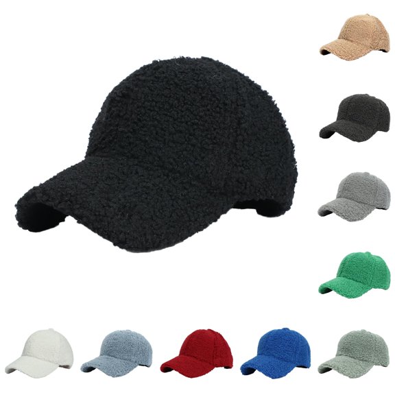 Lamb Wool Baseball Cap for Men Women Teddy Sports Hats Warm Winter Outdoor Travel Features: Kitchen Baseball Cap One Size