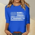 thumbnail image 3 of DQRPSEETB Oversized Tshirts for Women USA Star Stripes Flag of Womens Shirt 2024 Short Sleeve Comfy Tees Tops Summer American Patriotic Flag T Shirts Short Sleeve Tops for Women S, 3 of 4