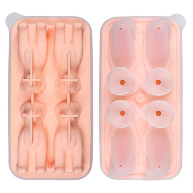 Bandeja de cubitos de hielo con forma de perro de silicona con molde para cubitos de hielo Labrador 3D