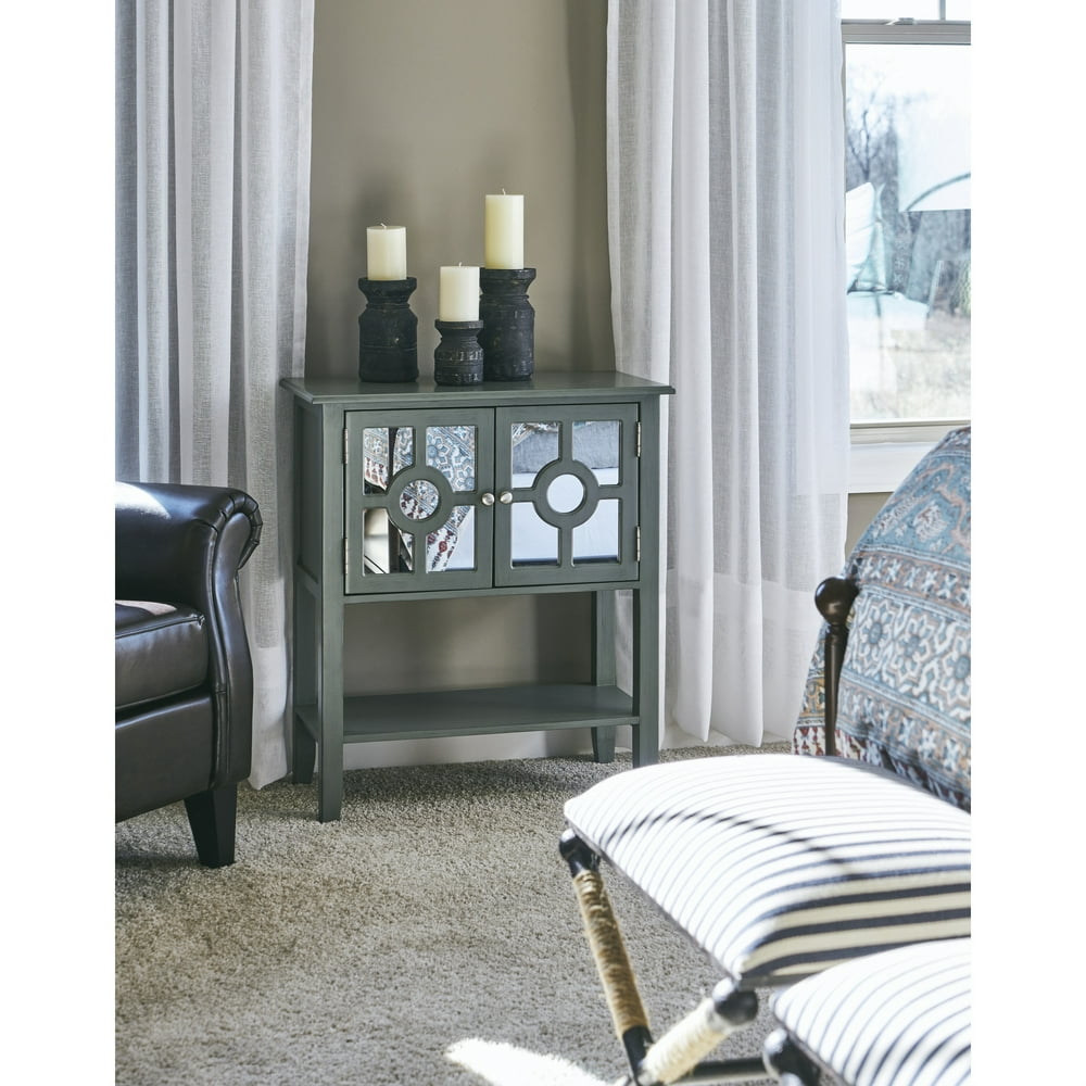 NewRidge Home Goods Accent with Mirrored Front Grey Walmart