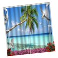 thumbnail image 4 of Cortina de ducha impermeable con paisaje 3D, productos de baño, baño creativo de poliéster. Playa, 4 of 7