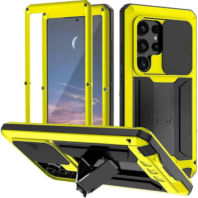 Funda impermeable para Samsung Galaxy S24 Ultra/S24 Plus/S24, marco de aluminio metálico, cubierta deslizante para cámara, soporte, cuerpo completo, a prueba de golpes, p20241126788