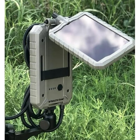 Stealth Cam Durable Sol-Pak Solar Battery Pack 12V Solar Power Panel Rechargeable Battery & 10ft Insulated Cable Compatible with All Wireless/Cellular Trail Cameras - 5000 mAh