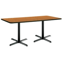 KFI Studios Mode 3' x 6' Dining Table, Medium Oak, Black Base