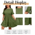 thumbnail image 6 of Cuteduck Womens Plus Size Dresses Short Sleeve Ruffle Hem Tiered Textures Babydoll Dress 0X-4X, 6 of 9