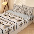 thumbnail image 2 of Erosebridal Retro Aztec Zipper Full Size Comforter Sets with Fitted Sheet and 2 Pillowcases, Bohemian Geometric Zipper Bedding Set, Cream Brown Black, Gray Reversible, 2 of 7