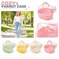 thumbnail image 2 of Small Animal Carrier Pink Clear Plastic Portable Travel Cage with Detachable Water Bottle for Hamsters and Small Birds, 2 of 6
