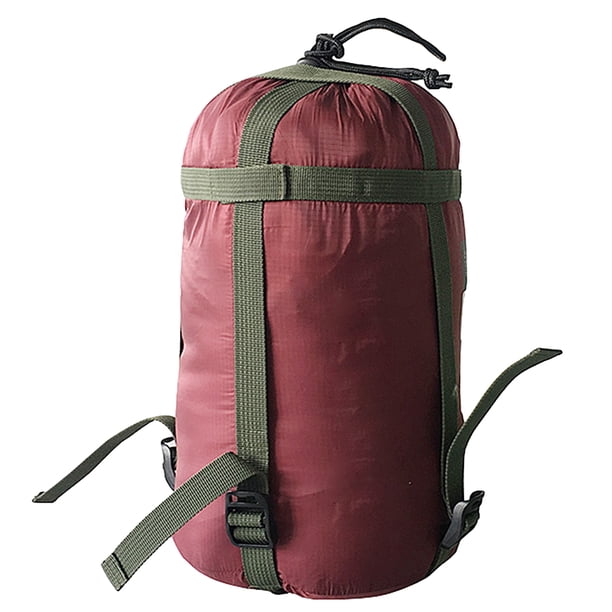 Saco de dormir de compresión, saco de dormir portátil, bolsas de almacenamiento para acampar, senderismo y mochilerismo (clarete)