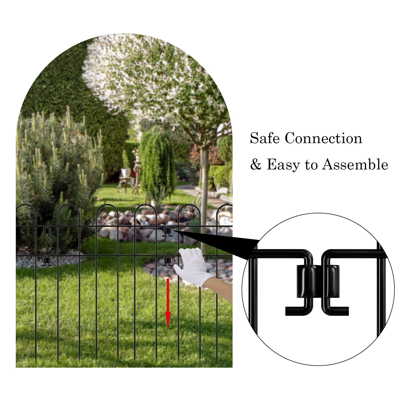 No digging fence, decorative garden fence border outdoor animal barrier anti-skullium metal plate for dogs