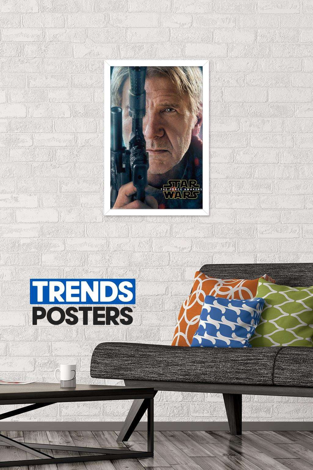 Star Wars: The Force Awakens - Han Portrait Wall Poster, 14.725" x 22.375", Framed