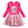thumbnail image 3 of Vestidos de princesa Elsa de Frozen de Disney, disfraz de Cosplay para niñas pequeñas, vestido de tul con estampado de dibujos animados para bebés, regalo para niños de primavera y verano, 3 of 4