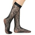 thumbnail image 2 of CAILDANL 4 Pairs Women's Lace Socks Mesh Lace Knee High Socks for Women, 2 of 7