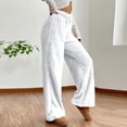 thumbnail image 6 of Women's Winter Fleece Sleep Pants Comfortable Thermal Wide Leg Designs Elastic Drawstring Waist Soft Lounges Home Wear, 6 of 8