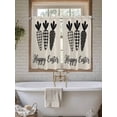 thumbnail image 4 of Happy Easter Living Room Curtains 2 Panel, Black Plaid Carrots Spring Country Beige Cafe Window Treatment, Farmhouse Bedroom Bathroom Kitchen Curtains Drapes 104"x45", 4 of 6