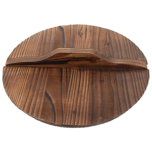 Hemoton Wooden Lid Pot Lid Antiscald Lid Iron Wok Lid Wood Pot Cover Kitchen Supplies