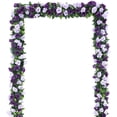 thumbnail image 3 of 5 Pcs 39.4 Ft Purple Flower Garland, Duslogis Artificial Rose Floral Vines Fake Hanging Spring Flower Garland for Wall Backdrop Wedding Arch Tea Party Door Mantle Decoration (Purple), 3 of 7